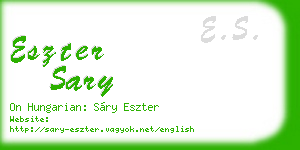eszter sary business card